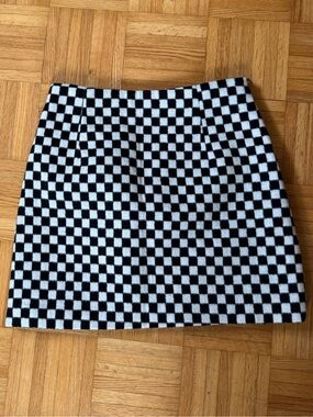 Checkerboard Mini Skirt in Black and White